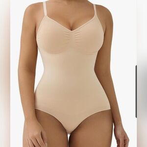 Shaperx Beige Mid Thigh Seamless Sculpting Bodysuit Size L/XL